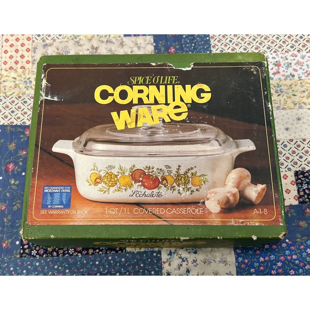 Vintage Corning Ware L'Echalote  1 Qt Casserole Dish A-1-B with‎ Lid New in Box